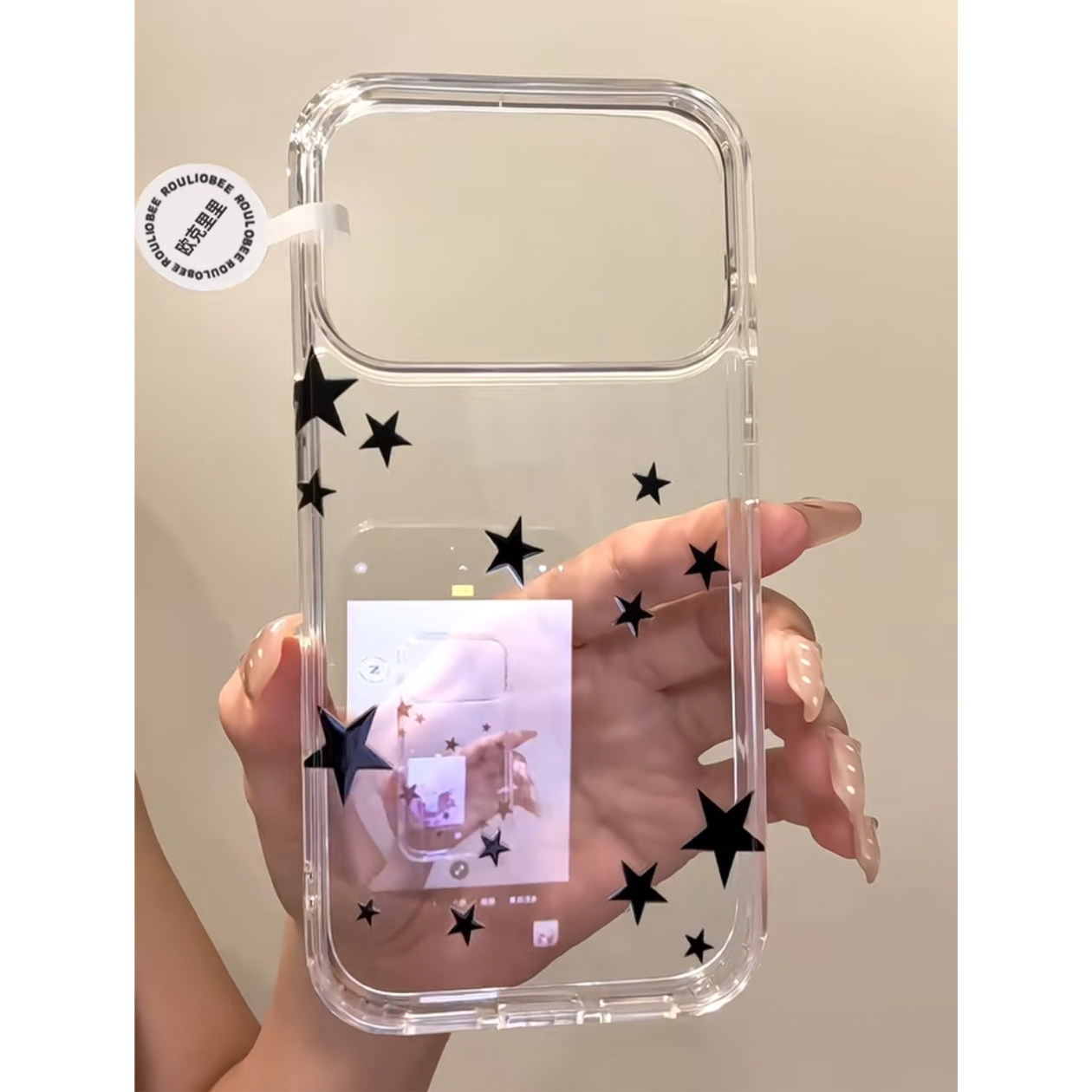 黑色星星适用苹果17手机壳iPhone15promax新款16pro华为p70荣耀300防摔13小米14透明vivo全包oppo软壳findx8