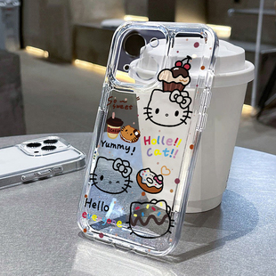甜品kt猫适用苹果16pro手机壳iPhone15promax新款 13华为mate60荣耀200防摔12小米14透明vivo全包oppo软壳k70