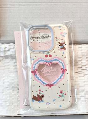 樱桃爱心框适用苹果13手机壳iPhone15promax新款16/12华为mate60荣耀90防摔11小米14透明vivox100全包oppok70