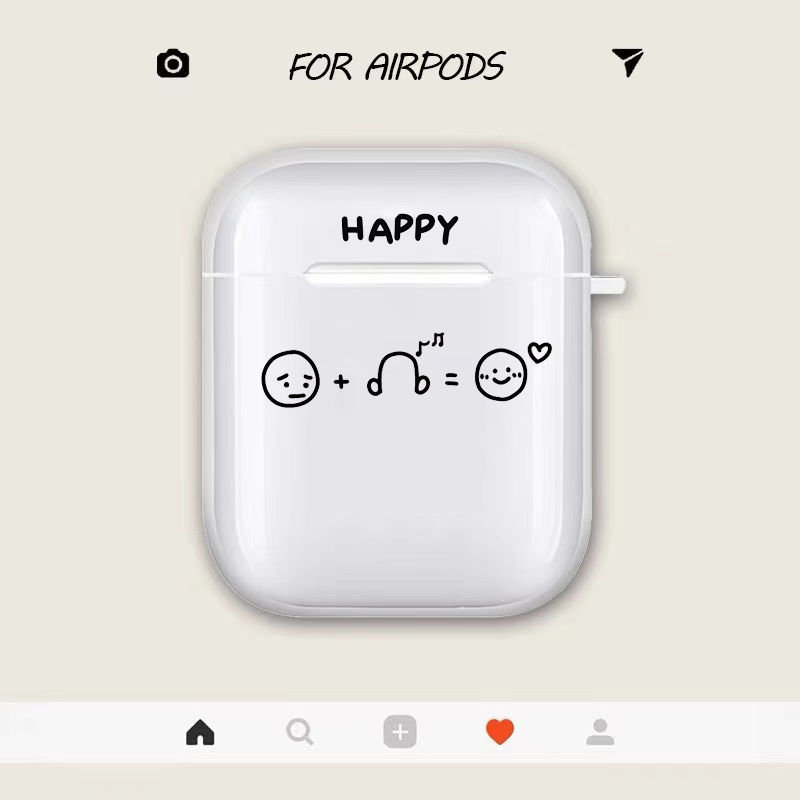 创意笑脸音符airpods 保护套透明耳机壳airpodspro2保护套airpods 3保护套music快乐适用苹果耳机保护壳蓝牙