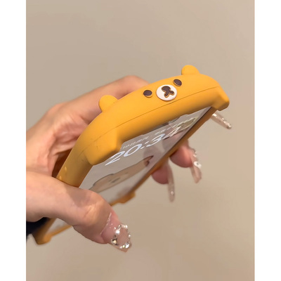 可爱趣味轻松熊表情硅胶手机壳