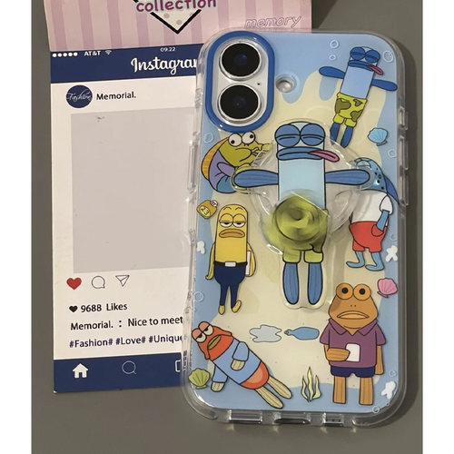 路人鱼旋转支架创意抽象手机壳