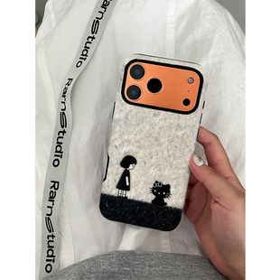 女孩Kitty猫适用苹果17pro手机壳iphone16promax新款 华为mate70pro荣耀300小米15磨砂菲林vivo可爱oppofindx8