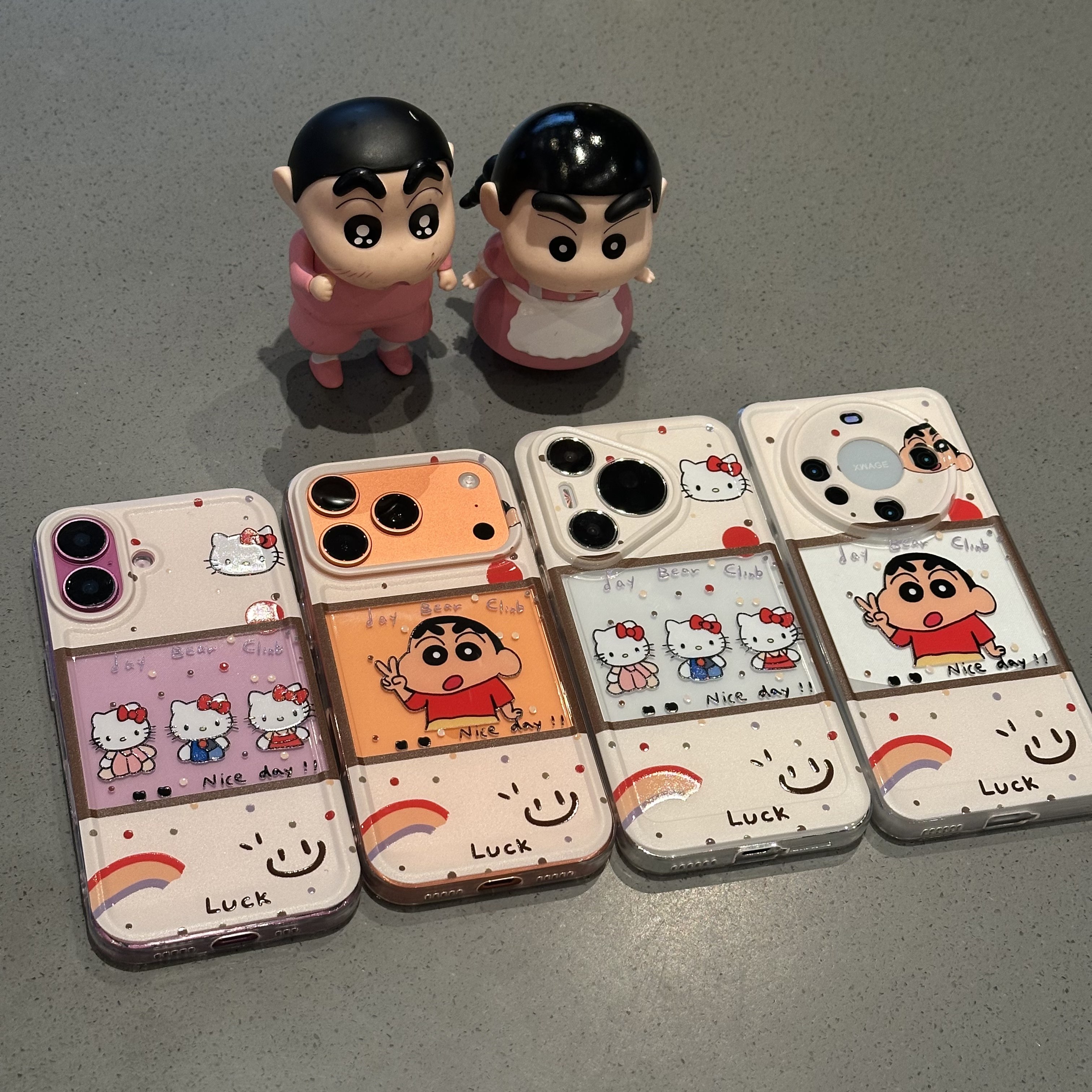 笑脸kt小新适用苹果17手机壳iPhone15promax新款16pro华为p70荣耀300防摔13小米14透明vivo潮oppo软壳findx8