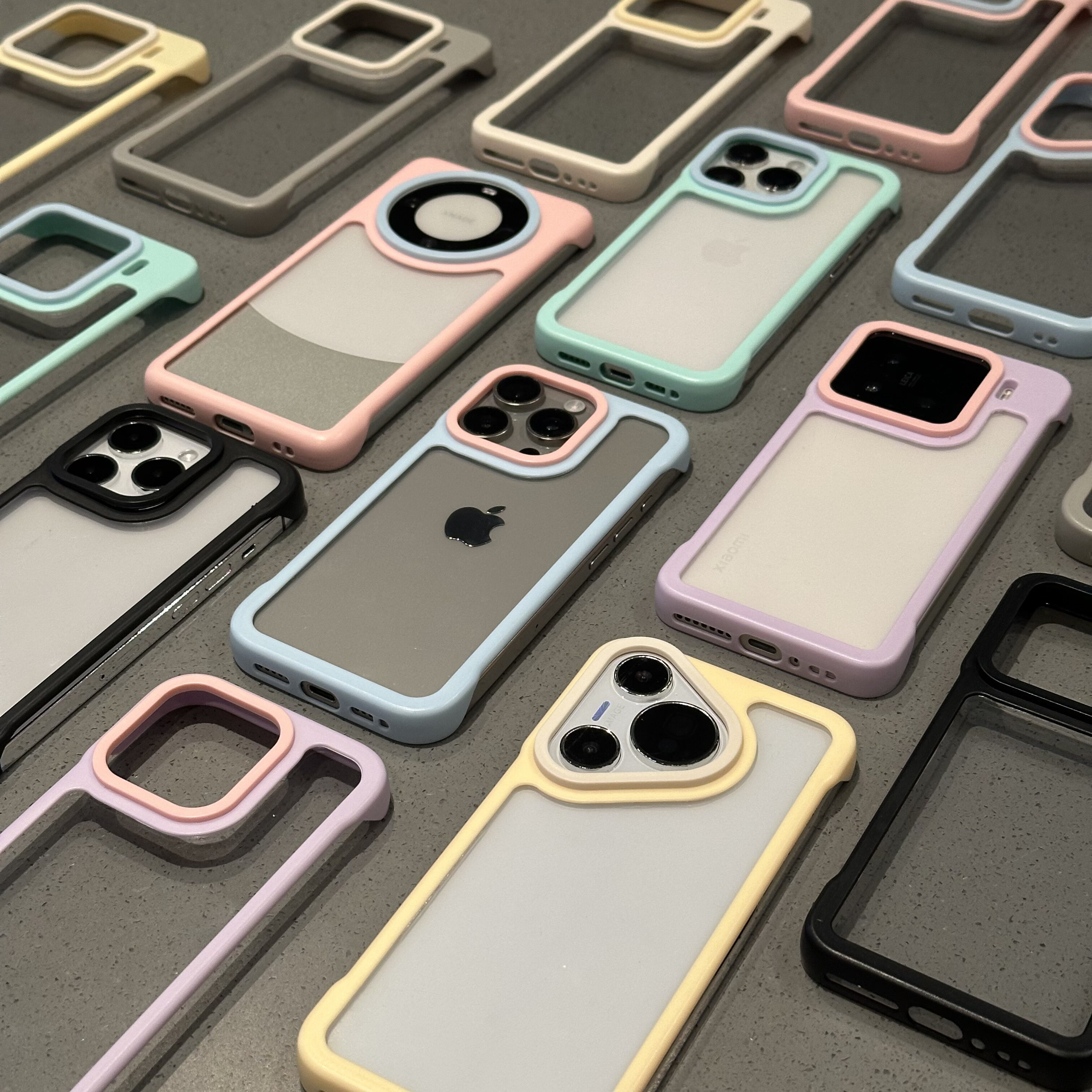 撞色pc无边框适用iphone17promax手机壳苹果16个性15华为mate70透明vivo小米14荣耀200潮流12男女11套oppo13