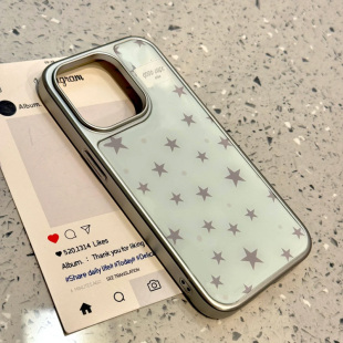 满屏绿星星适用苹果15promax手机壳iphone14pro新款 创意13小众12保护套防摔11电镀xr软壳xsmax女 16promax个性