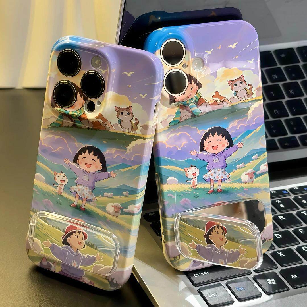 小丸子镜子支架适用苹果16pro手机壳iPhone15promax新款14华为mate60荣耀p70防摔12/13小米15菲林硬壳vivoppo