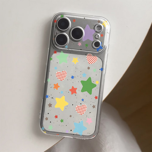 彩星星爱心适用苹果17pro手机壳iPhone16promax新款14华为p70荣耀500防摔13小米15透明vivo全包oppo软iqooz9x