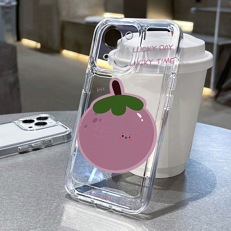 茄子表情适用苹果16pro手机壳iPhone15promax新款13华为mate60荣耀200防摔12小米14透明vivo全包oppo软壳k70