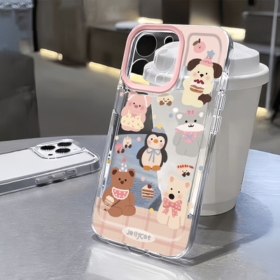 可爱卡通全包超薄插画手机壳防摔