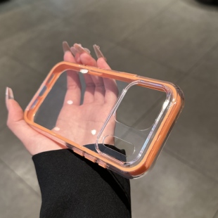 炫彩橙色适用iPhone17promax手机壳苹果14pro新款16promax多巴胺边框13简约16爆款12保护套11防摔15pro透明套