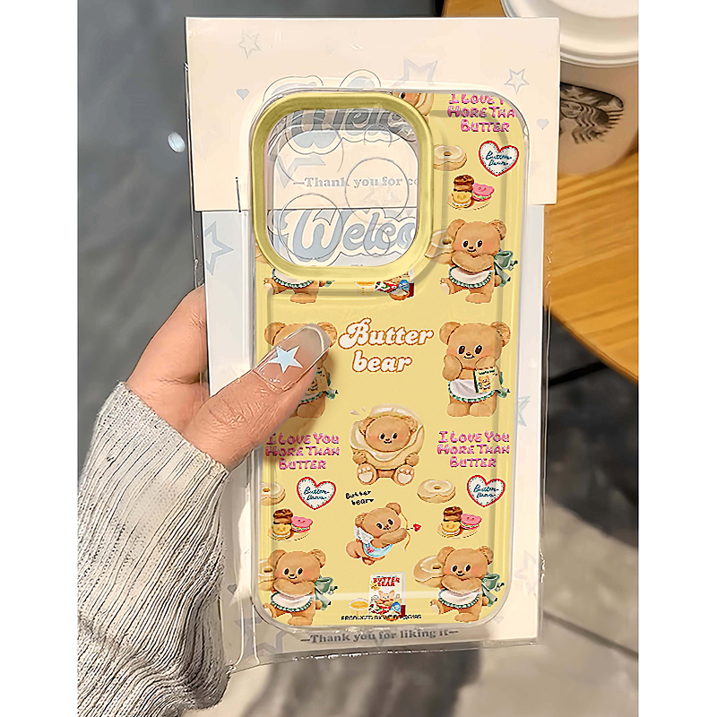ins可爱黄油小熊手机壳少女心