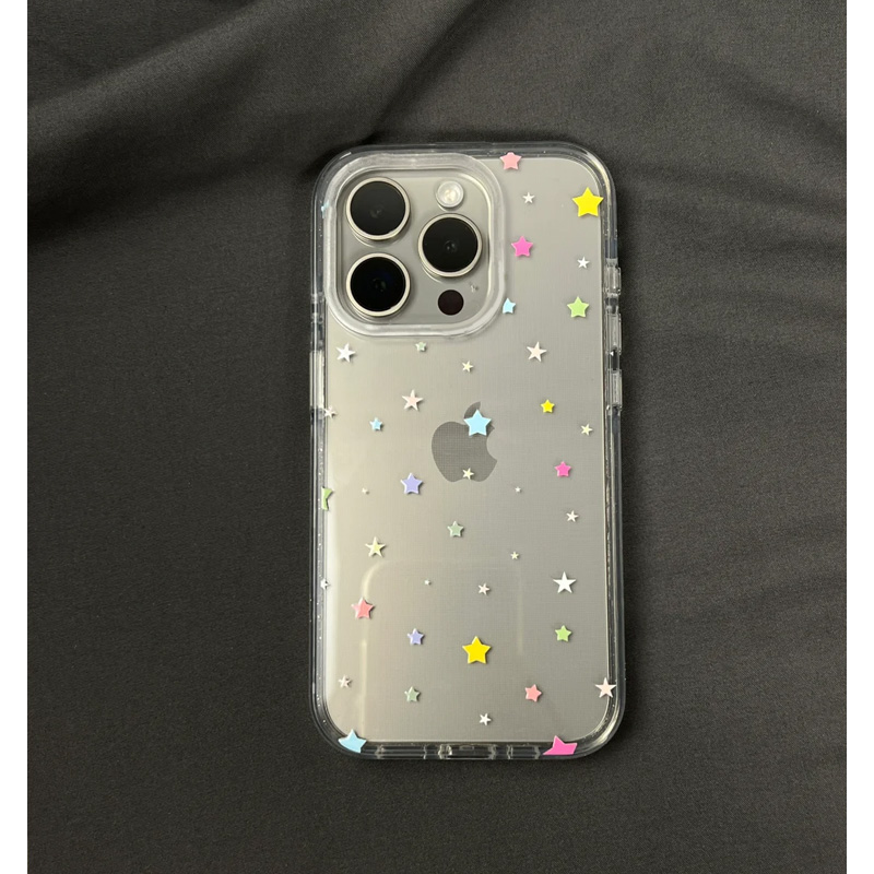多巴胺星星适用苹果16pro手机壳iPhone15promax新款13华为mate60荣耀200女12小米14透明vivo全包oppo软壳k70
