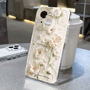 ins小雏菊适用苹果16pro手机壳iPhone15promax新款 13华为mate60荣耀清新12小米14透明vivos19全包oppo软壳k70
