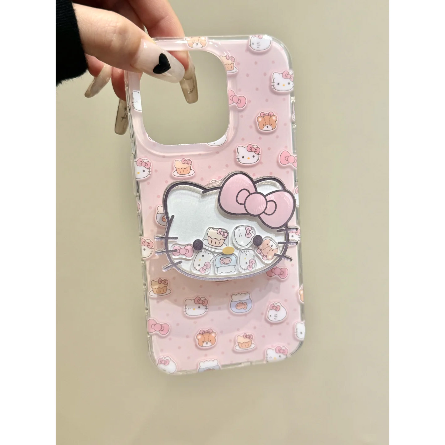 摇摇乐凯蒂支架适用苹果16pro手机壳iPhone15promax新款13华为mate60荣耀防摔12小米14女vivo全包oppo软壳k70