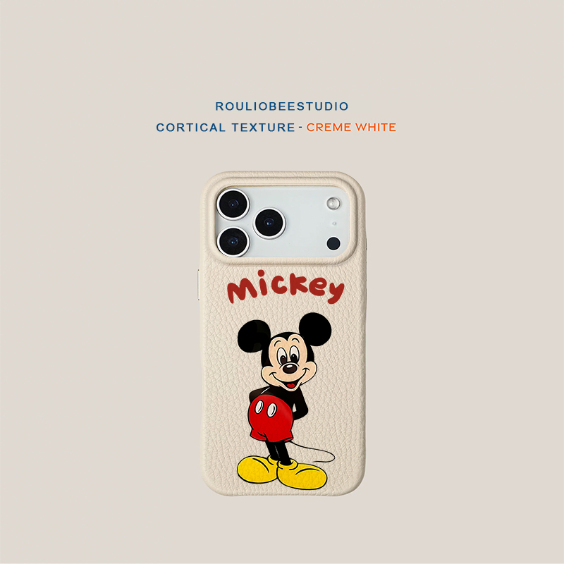Mickey米奇适用苹果17pro手机壳iphone15pro新款16promax肤感13皮纹11纯色14保护套12华为mate70pro时尚p60男