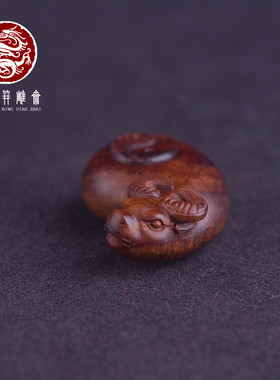 海南黄花梨老油梨湘工牛把件