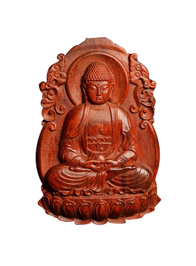 小叶紫檀本命佛吊坠千手观音大日如来不动明王生肖守护神男女项链