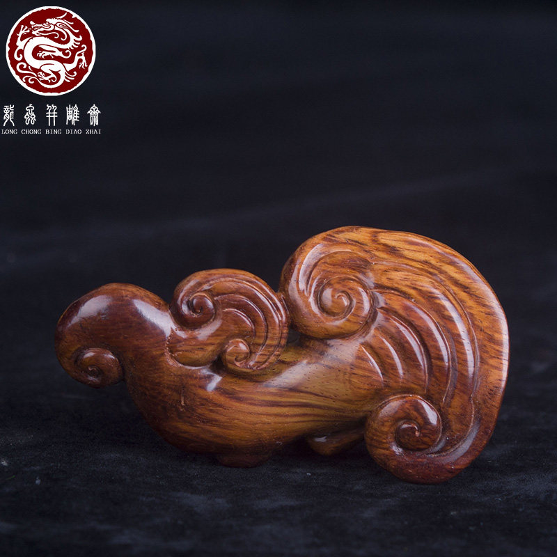 海南黄花梨灵芝吊坠老油梨湘工雕刻男女随身手把件盘玩高档钥匙扣