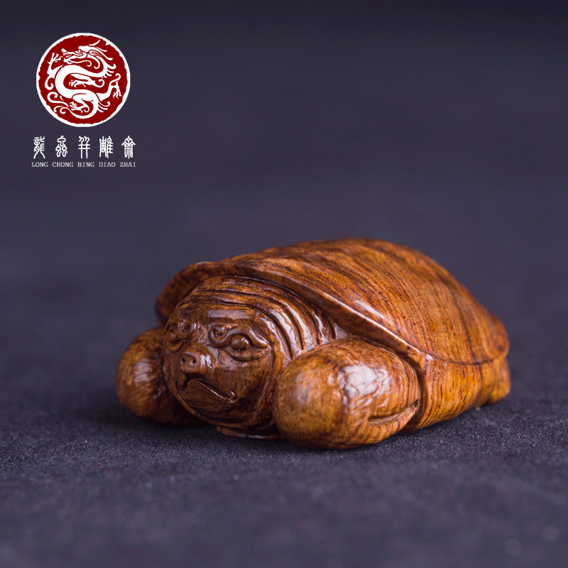 【富甲天下】海南黄花梨甲鱼手把件随身手工雕刻小王八趣味木雕