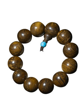 虎皮纹金丝楠木手串佛珠