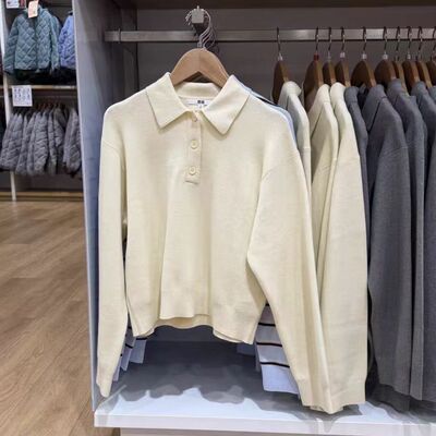 新品女装短款休闲Polo领POLO衫针织衫毛衣套头毛衫 484503 482971