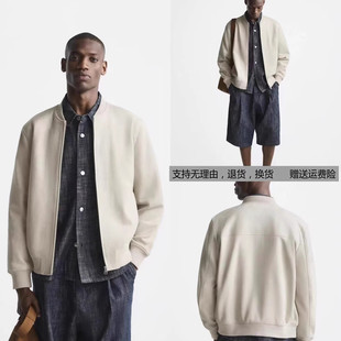 8574 男装 绒面质感飞行员夹克外套立领鹿皮绒休闲8574434 712 434