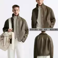 2024 Spring New Men's Retro Faux Leather Lapel Casual Jacket Leather Coat 8281654 706