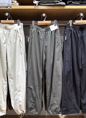 25秋冬新款女装保暖休闲长裤松紧腰加绒休闲裤伞兵裤直筒裤479402