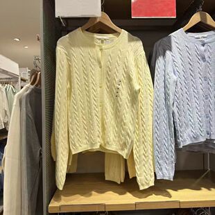 2026春秋冬新款女装纽花圆领针织衫开衫毛衣外套 488123 481477