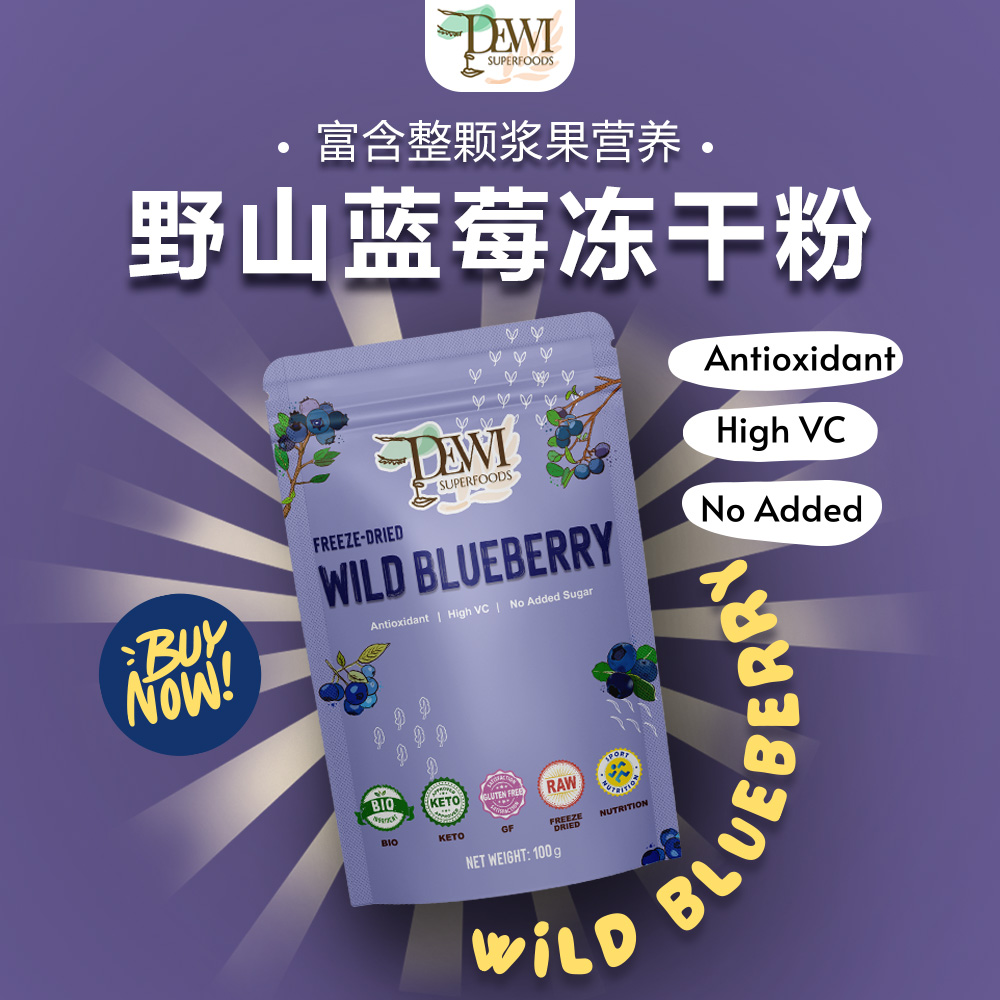 【新品】Dewi黛维野山蓝莓冻干粉高花青素全果营养进口天然冲饮