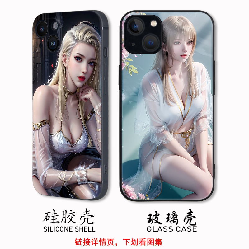 熊兵连天使彦手机壳iphone15promax玻璃适用苹果14小米13华为nova10荣耀90磨砂硅胶VIVOiqoon