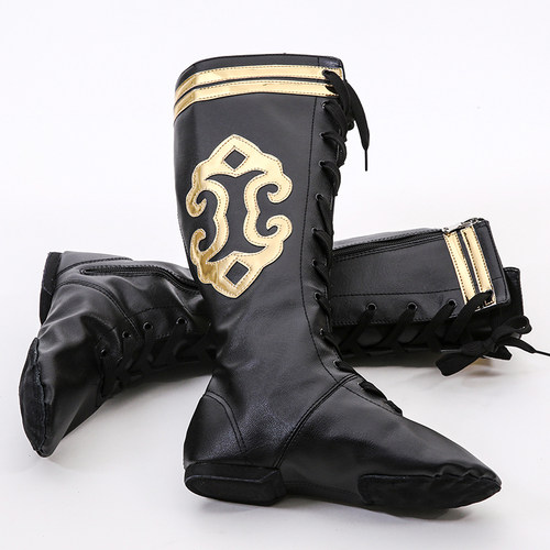 思棠舞蹈靴子拉链款超纤皮