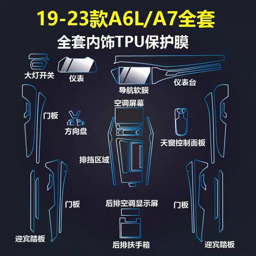 20-23款奥迪A6LTPU保护贴膜