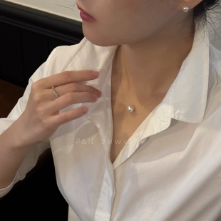 挂坠饰品高级感轻奢小众简约女士项链 PN珍珠吊坠女配饰2025新款