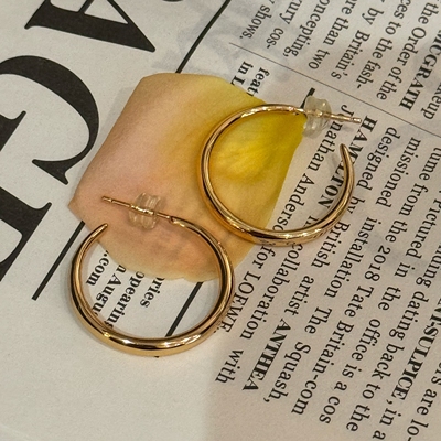 PN耳环2025新款高级感素圈耳饰设计复古简约耳坠独特漂亮耳圈女