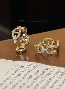 P&N猪鼻扣耳钉女2025新款爆款高级感耳饰品养耳洞冷淡系轻奢耳环