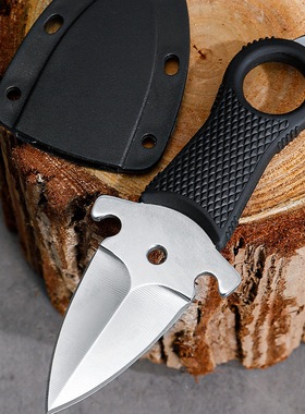 EDC工具刀户外防身指环刀迷你小直刀锋利随身刀具水果刀小刀炫酷