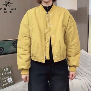 立领棒球服夹棉外套女秋冬外穿宽松慵懒百搭显瘦保暖棉服夹克上衣