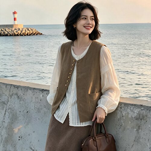 开衫马甲女高级感气质无袖马夹