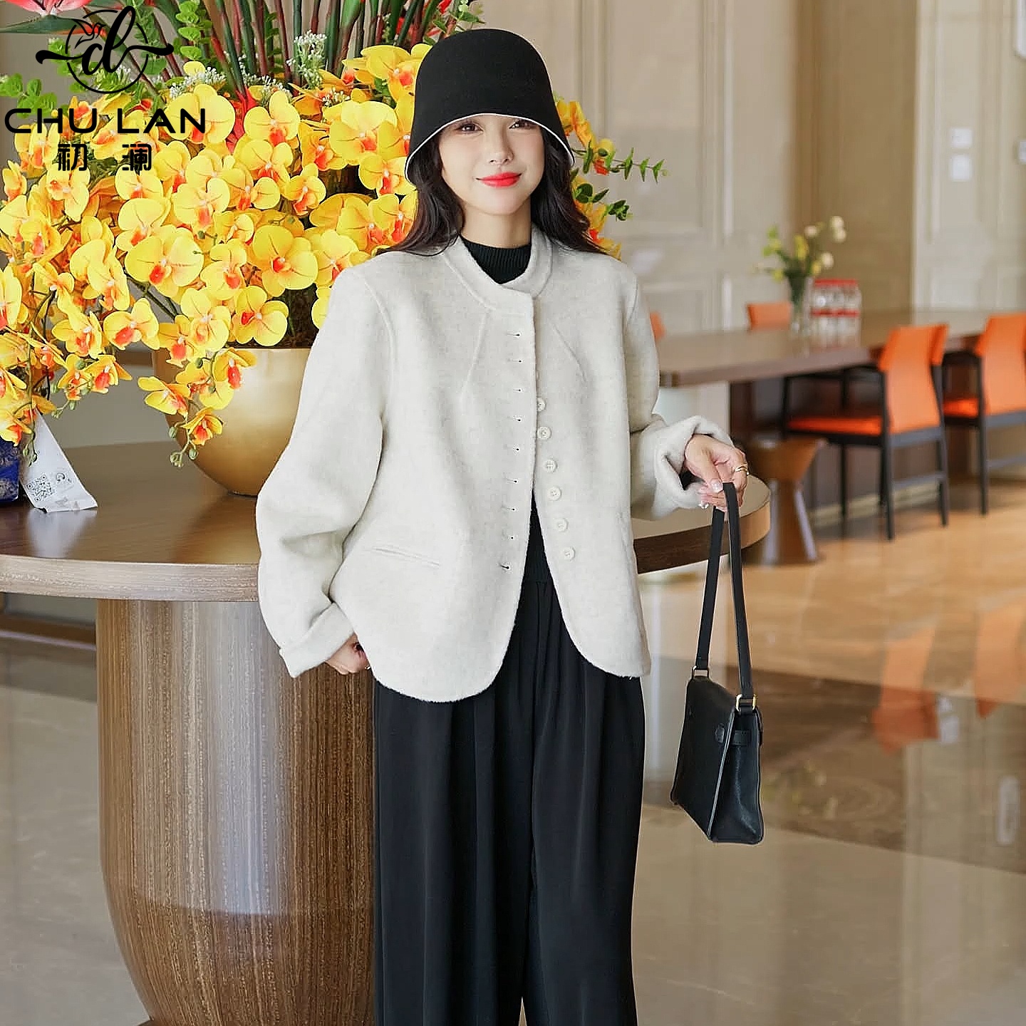 小香风毛呢外套女小个子羊毛大衣