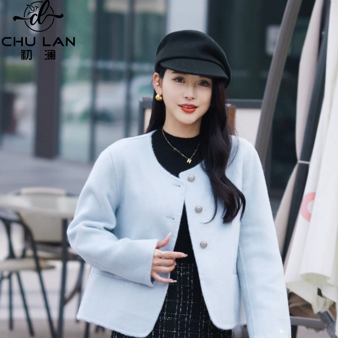 初澜2025春季新款小香风羊毛大衣