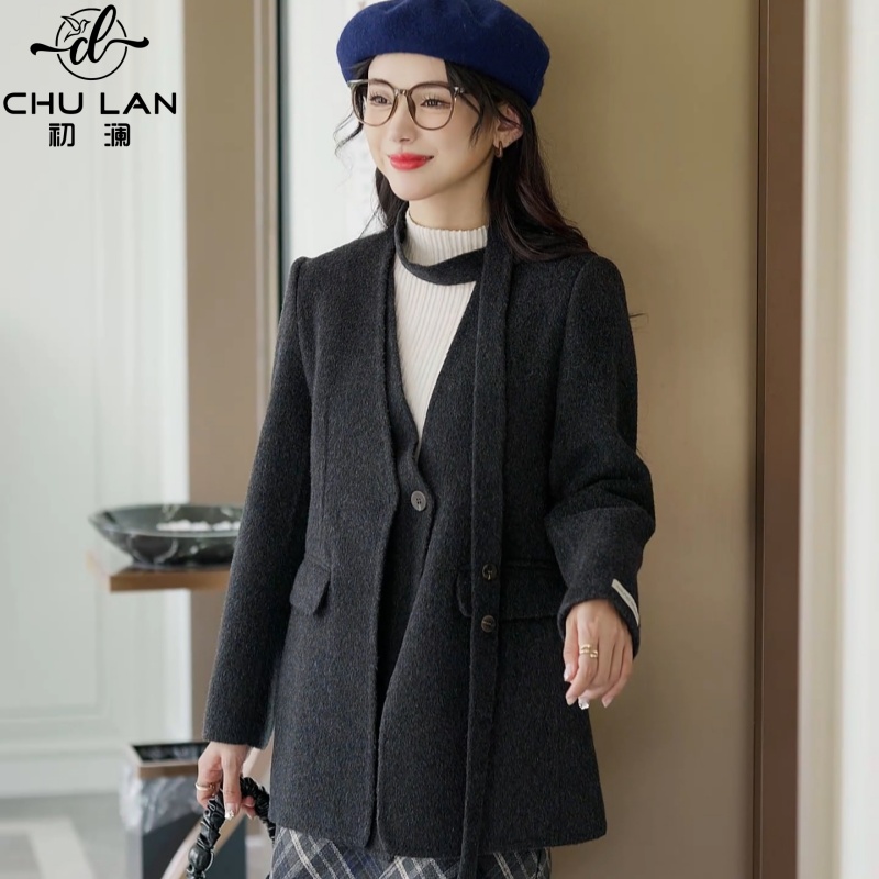 2025秋冬新款气质双面羊毛呢大衣