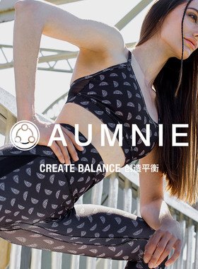 AUMNIE澳弥尼峰汇网纱印花胸围瑜伽健身含胸垫防震聚拢中低强度