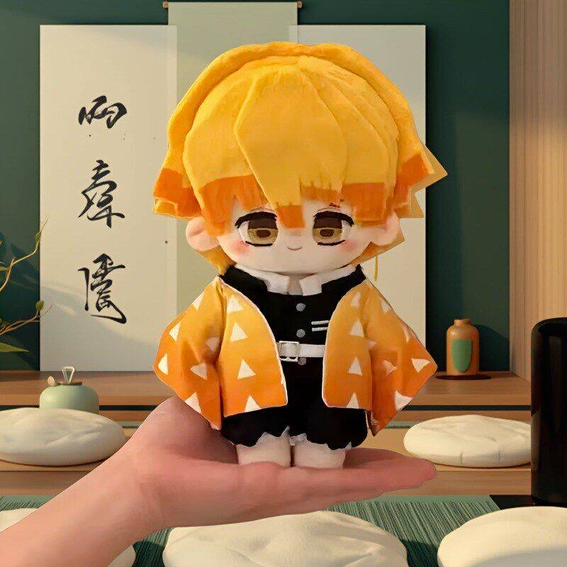 鬼灭之刃我妻善逸20cm棉花娃娃Q版可动公仔换装玩偶二次元周边礼