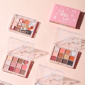 拉美拉12色珠光哑光亮片大地色眼影盘日系彩妆12g 批发 满额 包邮