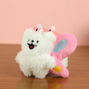 线条小狗娃娃公仔玩偶挂件可爱毛绒玩具包包挂饰钥匙扣生日礼物
