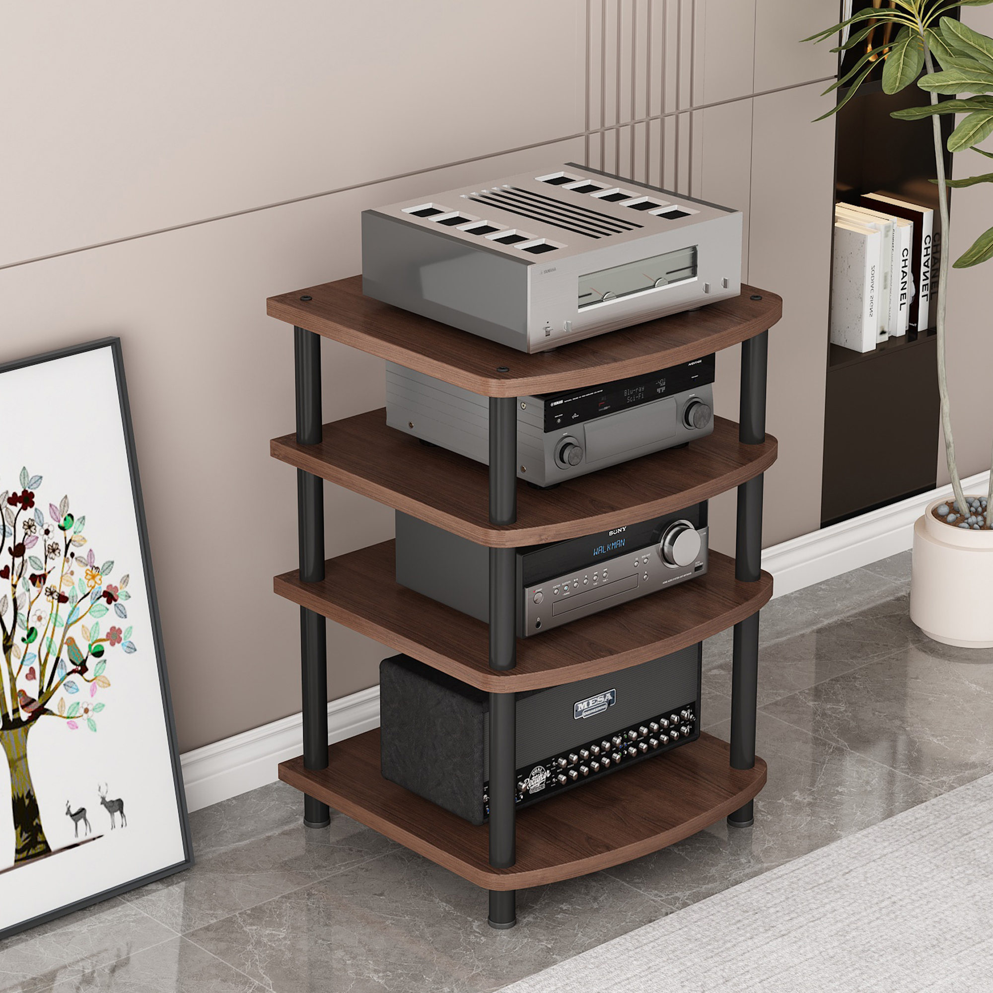 功放机架后级胆机甲类功放收纳架CD机音响解码器放大器机柜脚架子