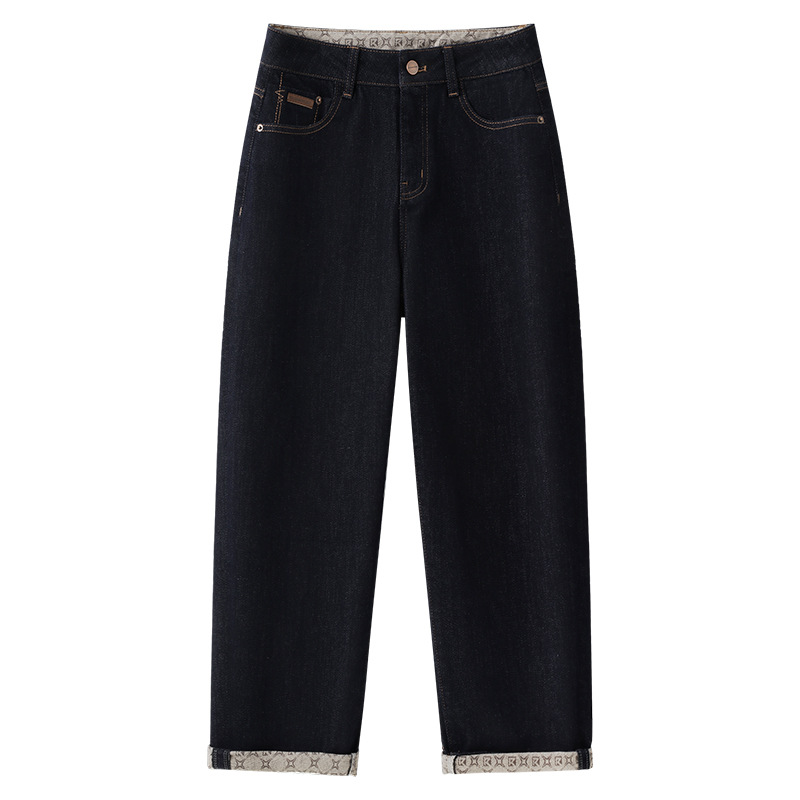 思慕缇苏昔女装正品费依深蓝色哈伦牛仔裤2025年新款女秋款高腰镰