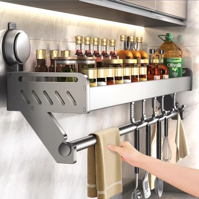 德国厨房免打孔吸盘调料置物架
